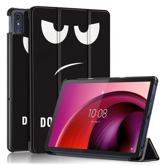 Trifold Stand Cover for Lenovo Tab M10 5G TB-360ZU , PU Leather Pattern Printing Tablet Case with Auto Sleep / Wake - Don't Touch Me
