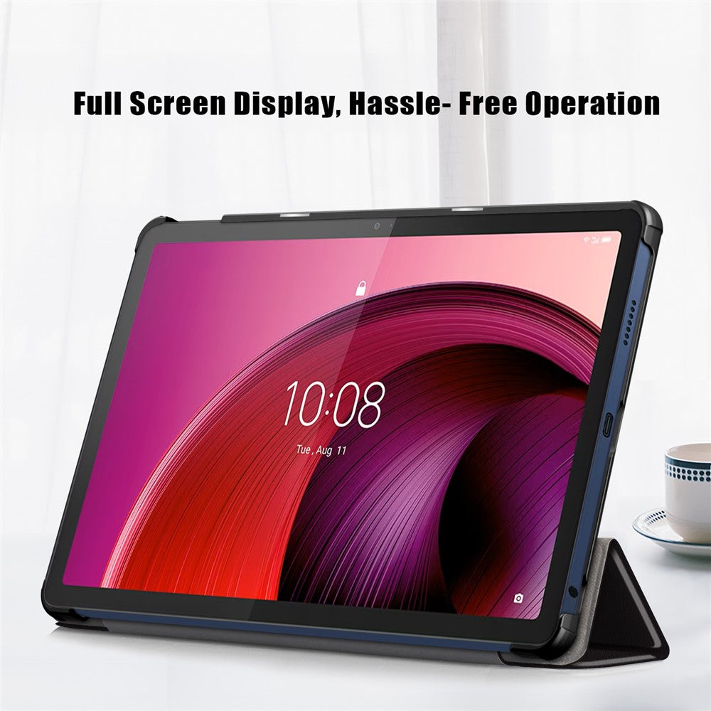 Trifold Stand Cover for Lenovo Tab M10 5G TB-360ZU , PU Leather Pattern Printing Tablet Case with Auto Sleep / Wake - Don't Touch Me
