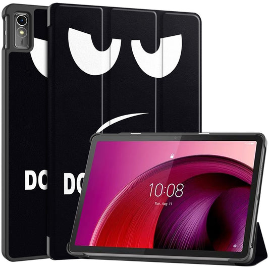 For Lenovo Tab M10 5G PU Leather Trifold Stand Cover Pattern Printing Auto Wake / Sleep Tablet Case - Don't Touch Me