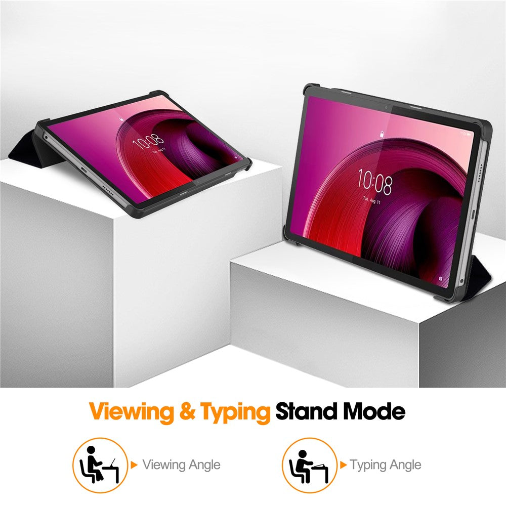 For Lenovo Tab M10 5G PU Leather Trifold Stand Cover Pattern Printing Auto Wake / Sleep Tablet Case - Don't Touch Me