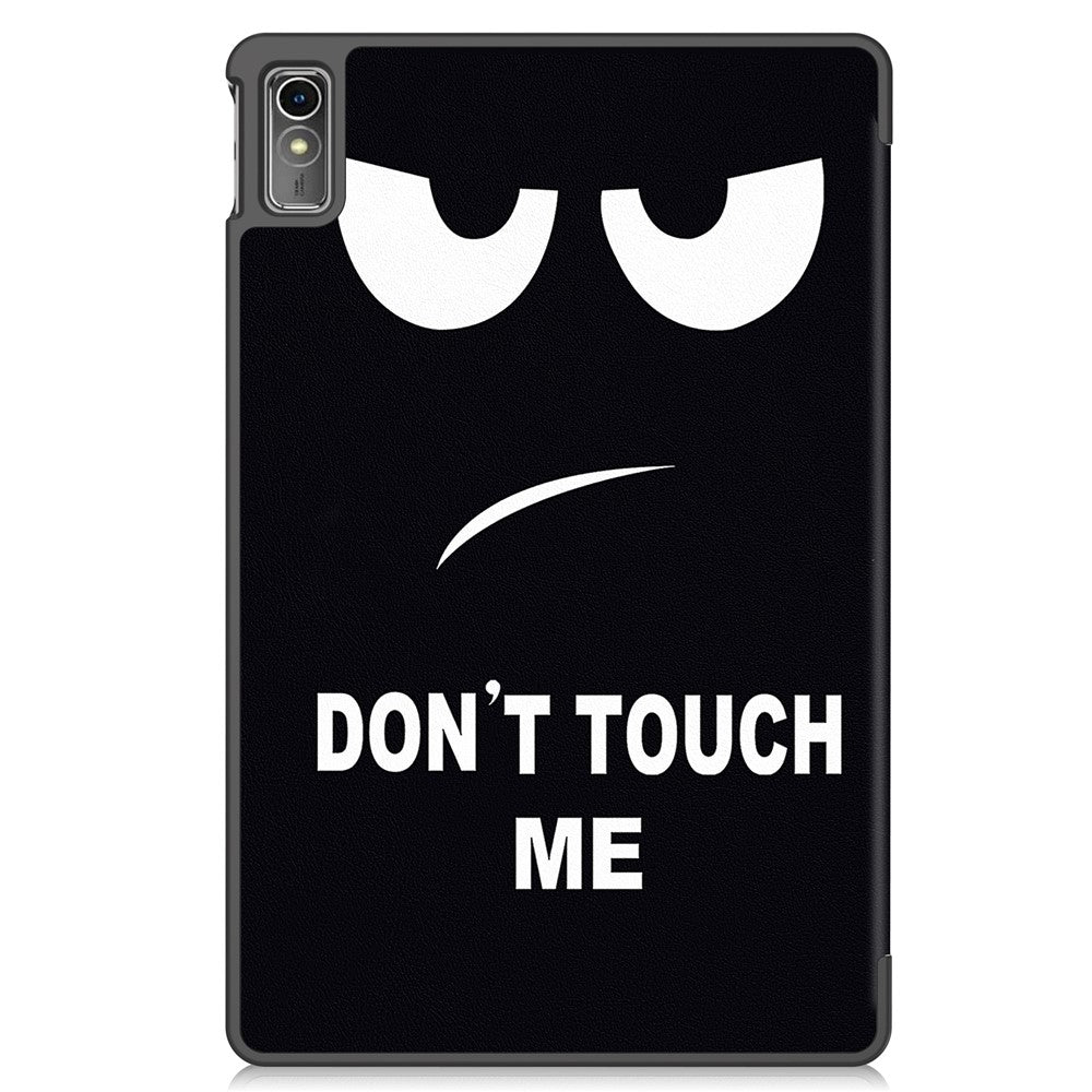 For Lenovo Tab M10 5G PU Leather Trifold Stand Cover Pattern Printing Auto Wake / Sleep Tablet Case - Don't Touch Me