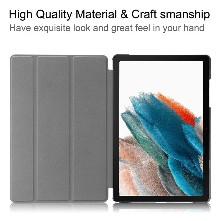 For Samsung Galaxy Tab A9+ Trifold Stand Tablet Case PU Leather Pattern Printing Smart Protective Cover -  Don't Touch Me