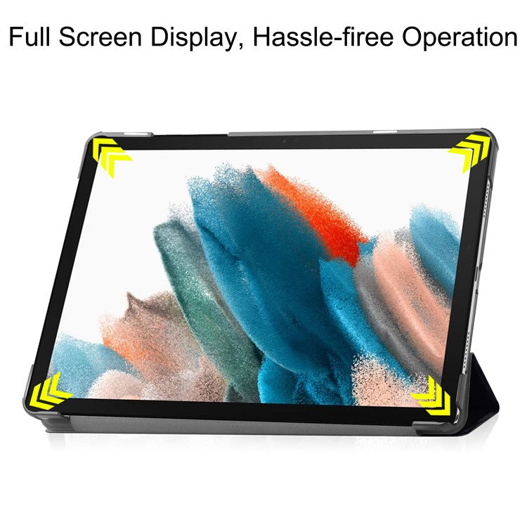 For Samsung Galaxy Tab A9+ Trifold Stand Tablet Case PU Leather Pattern Printing Smart Protective Cover -  Don't Touch Me