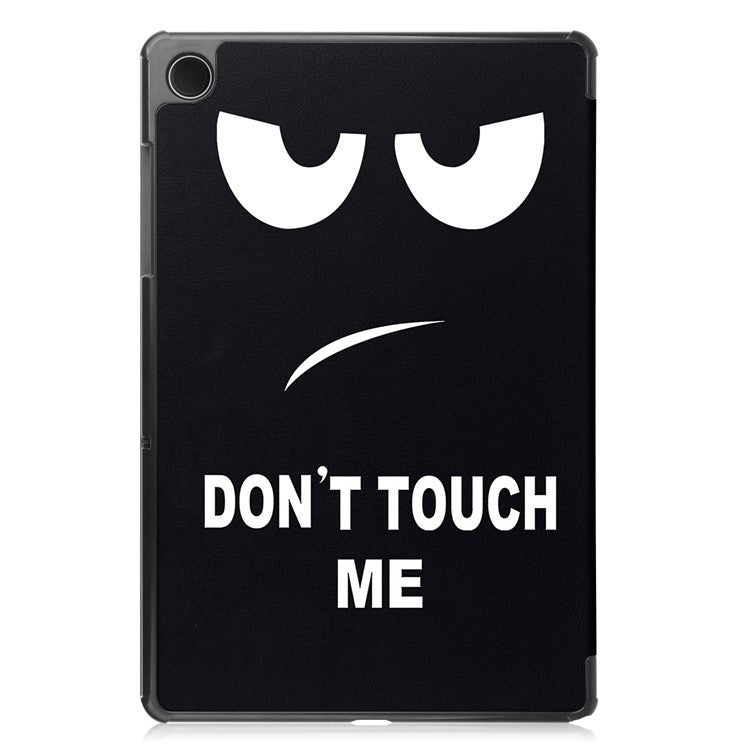For Samsung Galaxy Tab A9+ Trifold Stand Tablet Case PU Leather Pattern Printing Smart Protective Cover -  Don't Touch Me