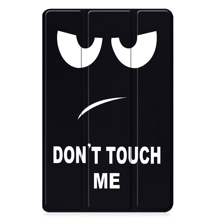For Samsung Galaxy Tab A9+ Trifold Stand Tablet Case PU Leather Pattern Printing Smart Protective Cover -  Don't Touch Me