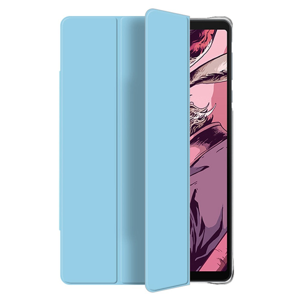 PU Leather Smart Case for Lenovo Legion Y700 , Trifold Stand Heat Dissipation Tablet Cover - Blue+Grey