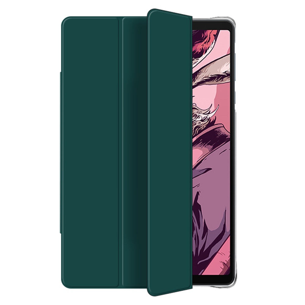 PU Leather Smart Case for Lenovo Legion Y700 , Trifold Stand Heat Dissipation Tablet Cover - Green+Grey