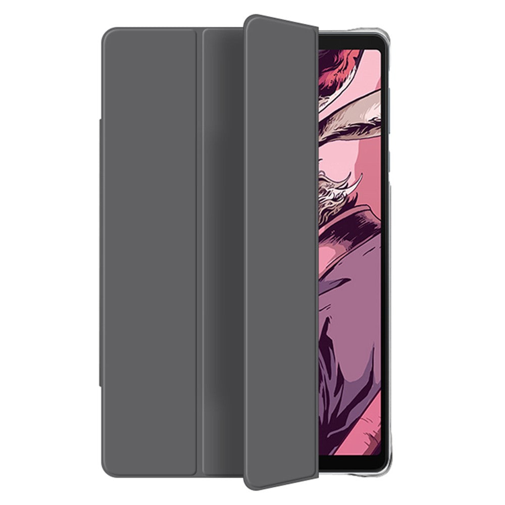 PU Leather Smart Case for Lenovo Legion Y700 , Trifold Stand Heat Dissipation Tablet Cover - Grey+Grey