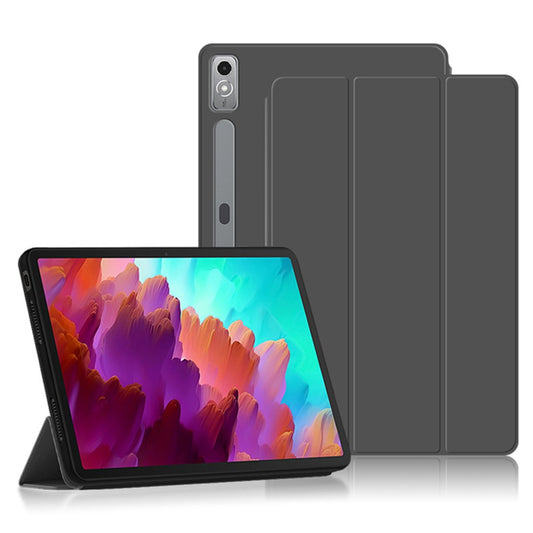 Tablet Case for Lenovo Xiaoxin Pad Pro 12.7 inch , Trifold Stand PU Leather Auto Sleep  /  Wake Smart Cover - Black