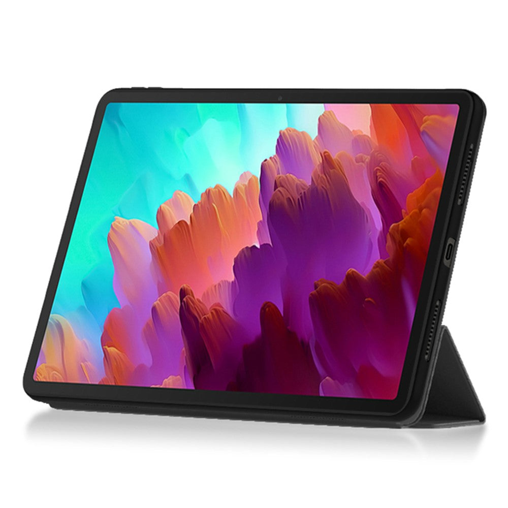 Tablet Case for Lenovo Xiaoxin Pad Pro 12.7 inch , Trifold Stand PU Leather Auto Sleep  /  Wake Smart Cover - Black