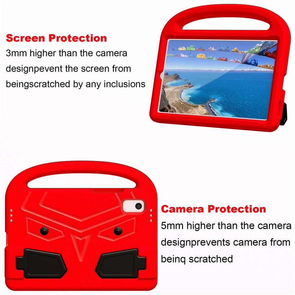 For Lenovo Tab M9 Sparrow Style EVA Case Foldable Kickstand Tablet Protective Cover with Portable Handle - Red