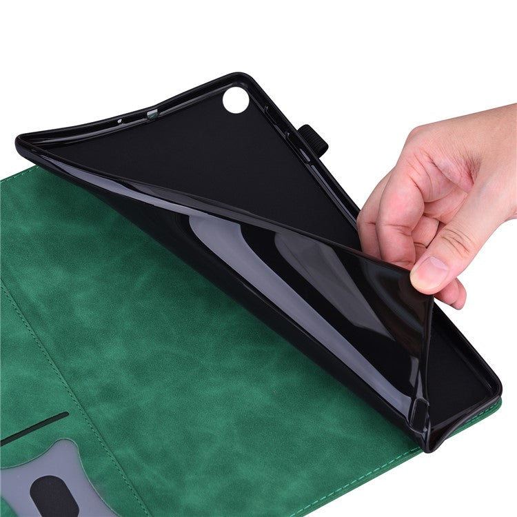 For Samsung Galaxy Tab S9+  Wallet Tablet Case Business PU Leather Stand Pencil Holder Loop Stand Cover - Green