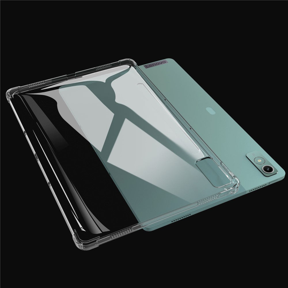 For Lenovo Tab P12 Flexible TPU Cell Phone Cover Transparent Reinforced Corners Back Case