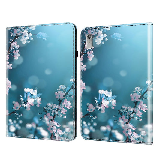Anti-scratch PU Leather Tablet Case For Lenovo Tab P11 Gen 2 Pattern Printing Stand Card Holder Cover - Plum Blossom