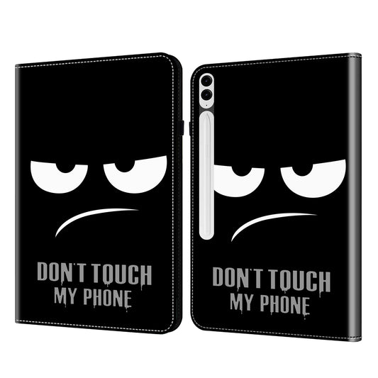 For Samsung Galaxy Tab S10+ / S9+ / S9 FE+ All-Inclusive Protection PU Leather TPU Tablet Stand Case Pattern Printing Cover - Don&#39;t Touch My Phone