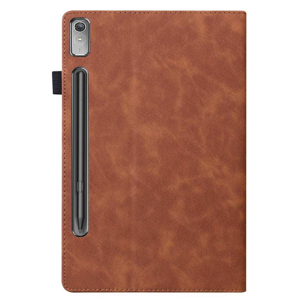 For Lenovo Tab P12 PU Leather Tablet Case Wallet Stand Full Protection Tablet Cover - Brown