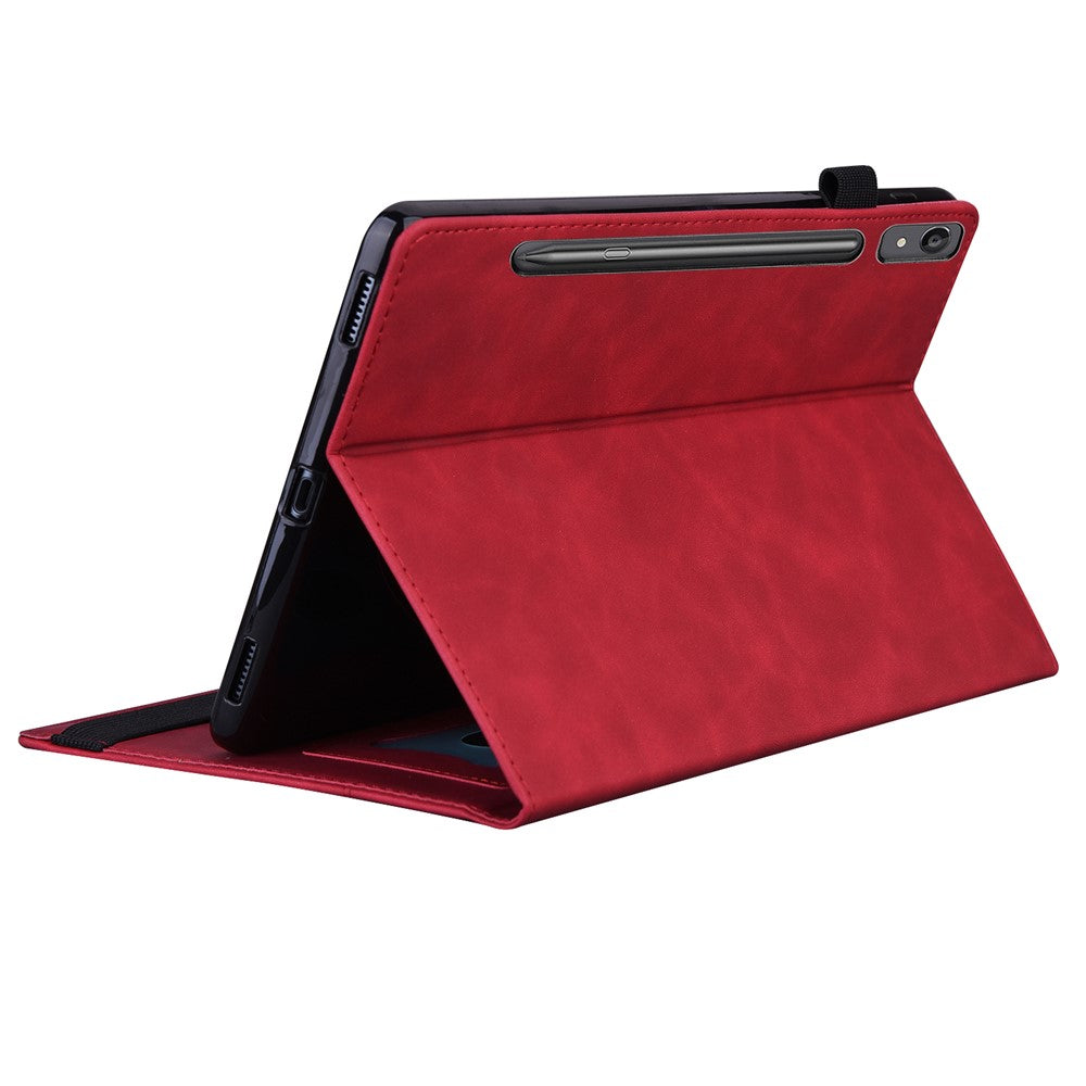 For Lenovo Tab P12 PU Leather Tablet Case Wallet Stand Full Protection Tablet Cover - Red