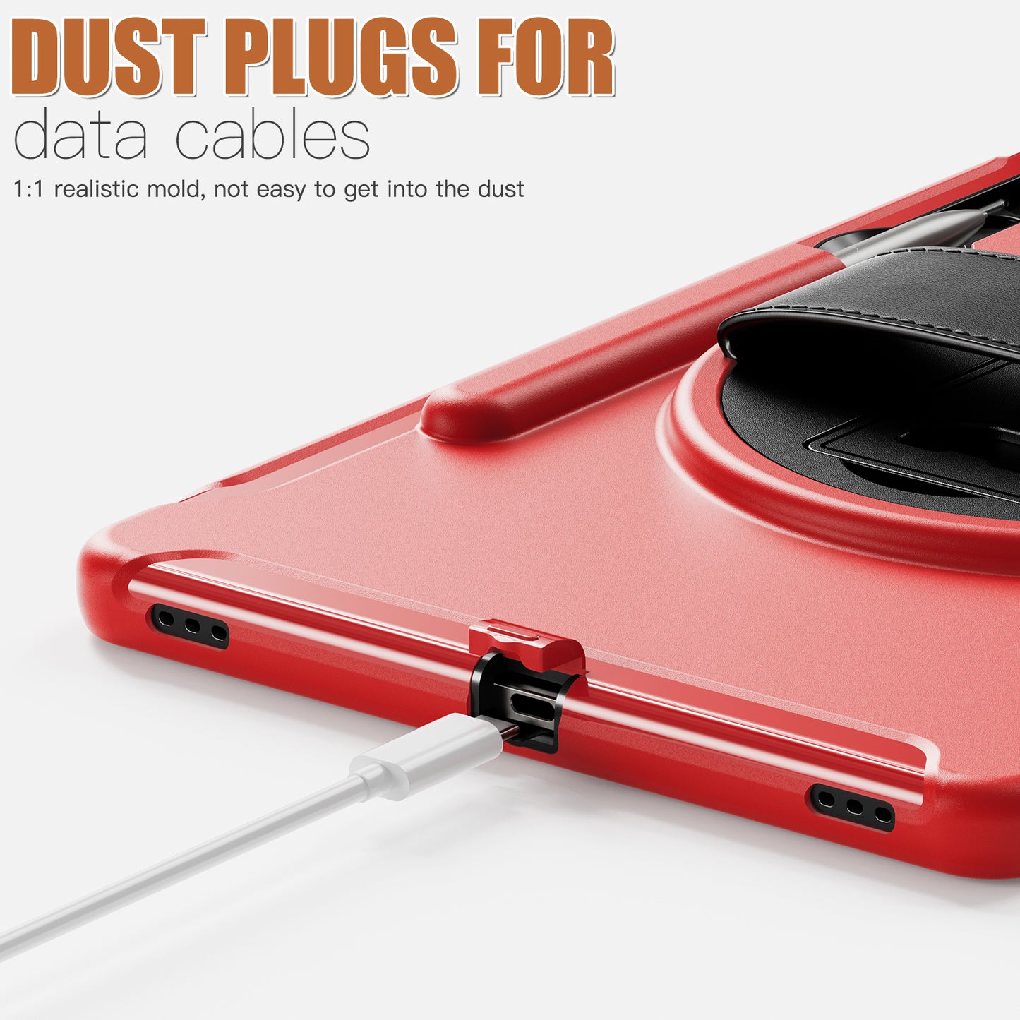 For Samsung Galaxy Tab S9 FE+ / S7+ T970 / Tab S7 FE T730 / Tab S8+ X800 / Tab S9+ X810 Case Pen Holder PC+TPU Tablet Kickstand Cover - Red