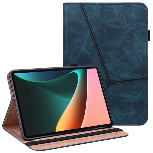 For Lenovo Xiaoxin Pad Pro 12.7 inch PU Leather Case Stand Card Holder Tablet Cover - Blue