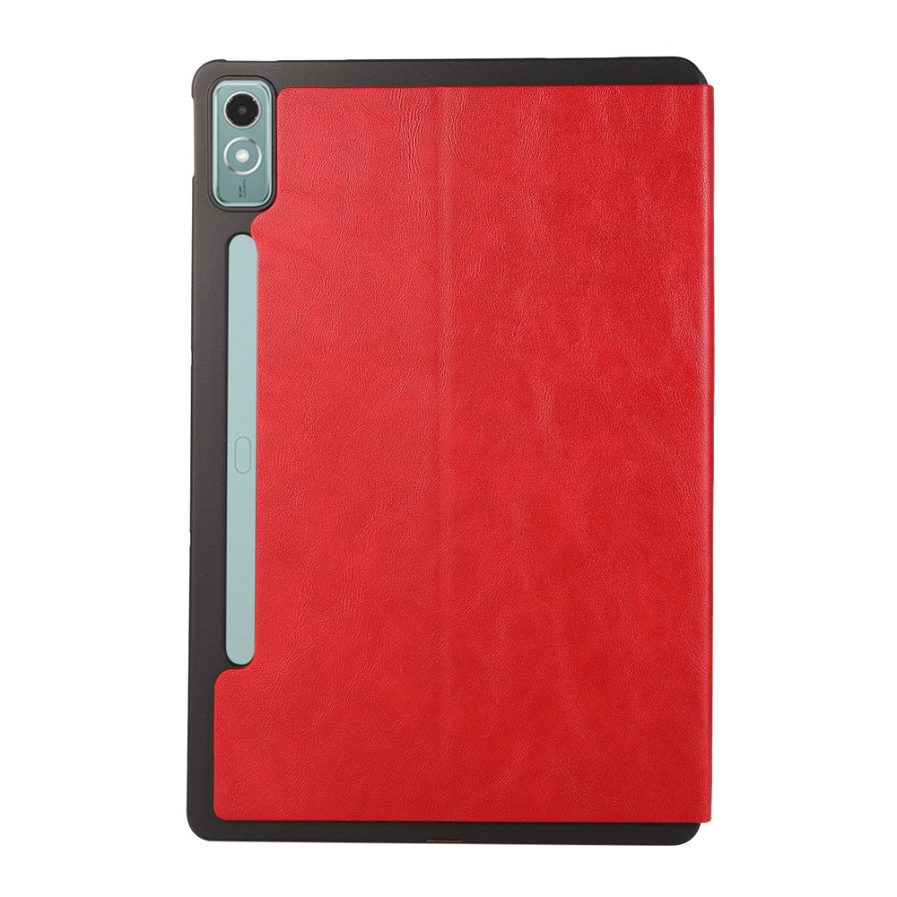 For Lenovo Xiaoxin Pad Pro 12.7 inch Case Shockproof PU Leather Flip Tablet Cover with Stand - Red
