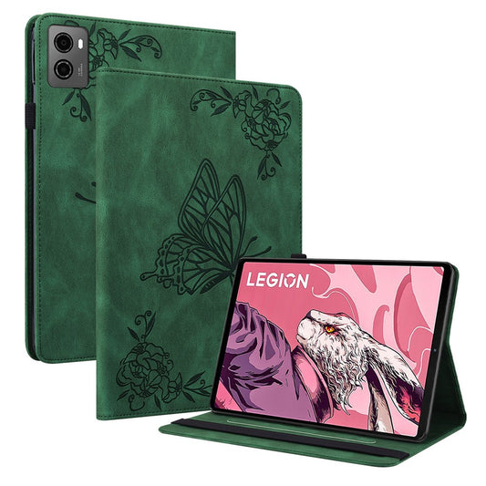 For Lenovo Legion Y700 (2023) / Tab Gen 2 Case PU Leather Imprinted Card Holder Stand Tablet Cover - Green