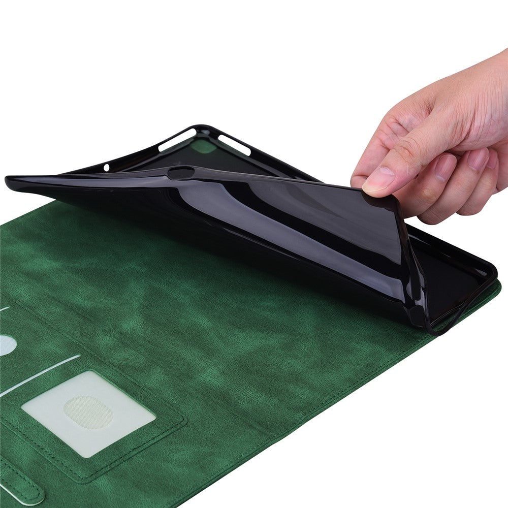 For Lenovo Legion Y700 (2023) / Tab Gen 2 Case PU Leather Imprinted Card Holder Stand Tablet Cover - Green