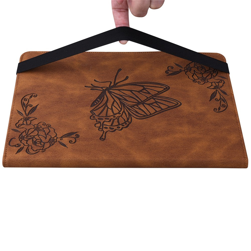 For Lenovo Legion Y700 (2023) / Tab Gen 2 Case PU Leather Imprinted Card Holder Stand Tablet Cover - Brown