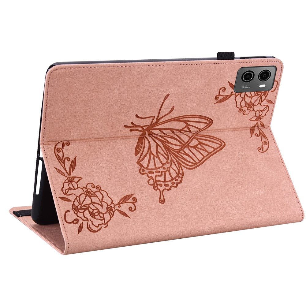 For Lenovo Legion Y700 (2023) / Tab Gen 2 Case PU Leather Imprinted Card Holder Stand Tablet Cover - Pink