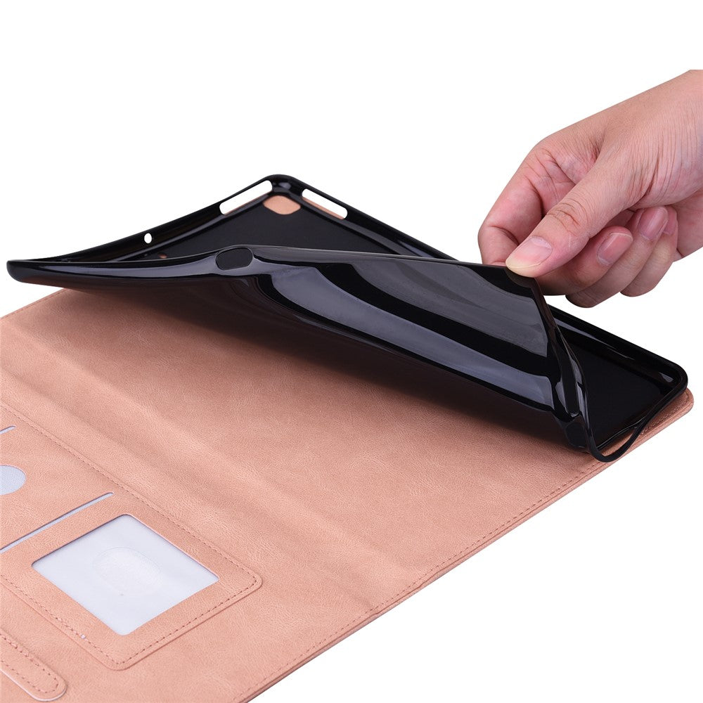 For Lenovo Legion Y700 (2023) / Tab Gen 2 Case PU Leather Imprinted Card Holder Stand Tablet Cover - Pink