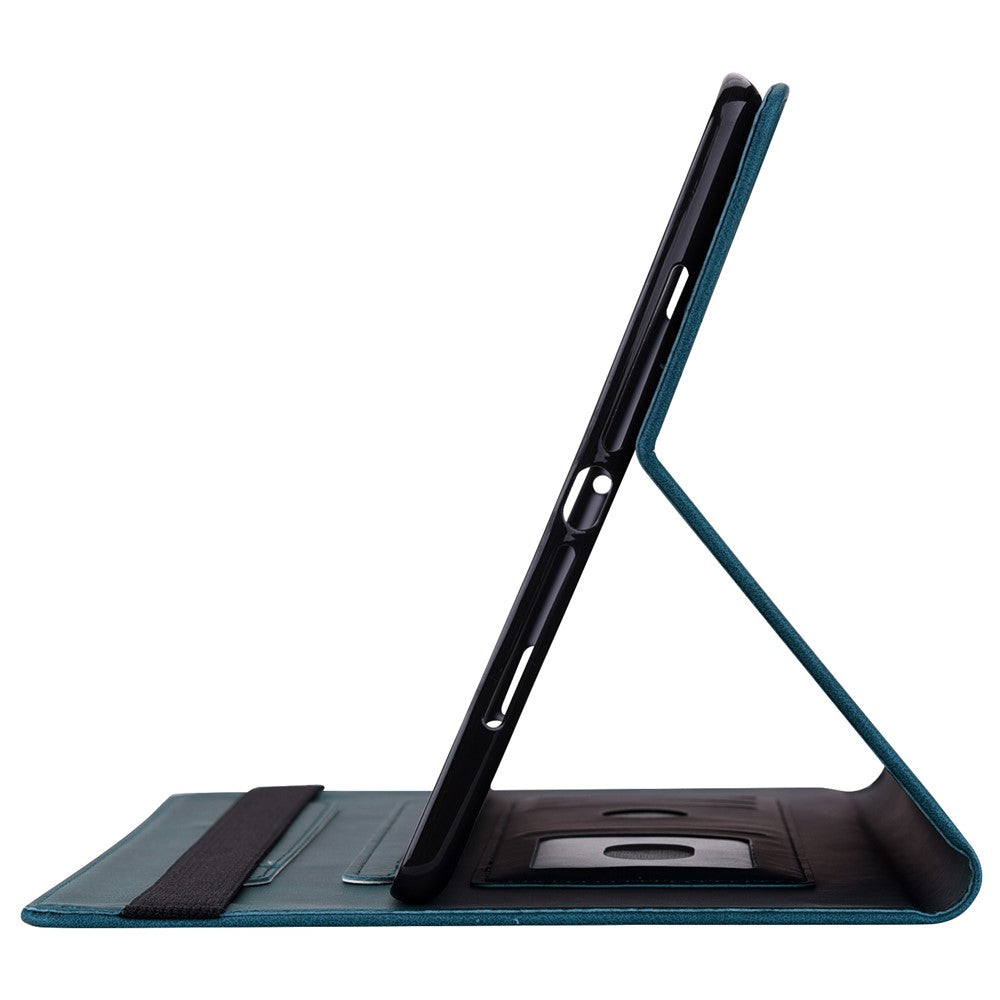 For Lenovo Tab P12 Case Butterfly Flower Imprinted PU Leather Stand Tablet Cover - Dark Blue