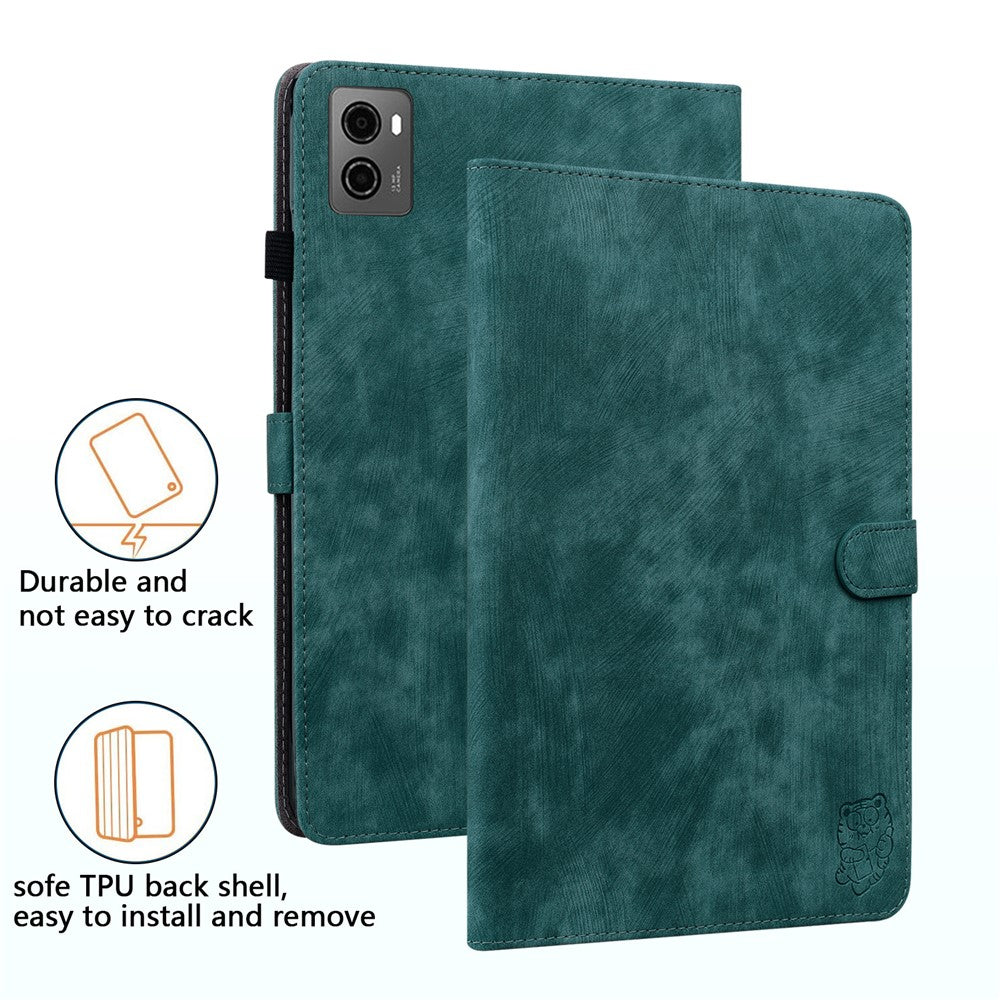 For Lenovo Legion Y700 (2023) / Tab Gen 2 Cover Imprinted Stand PU Leather Card Holder Tablet Case - Green