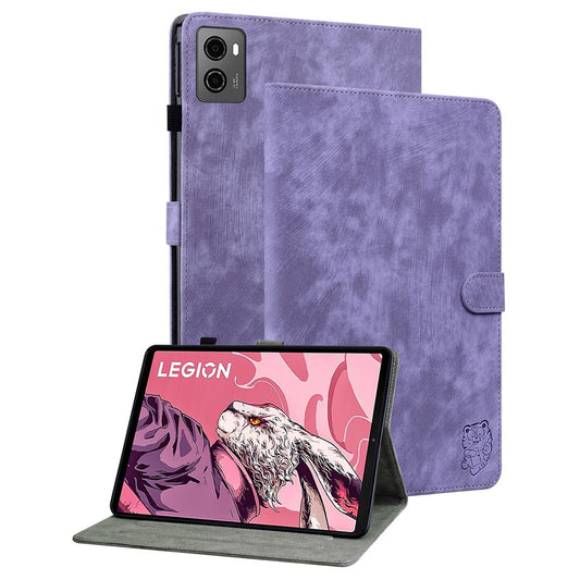 For Lenovo Legion Y700 (2023) / Tab Gen 2 Cover Imprinted Stand PU Leather Card Holder Tablet Case - Purple