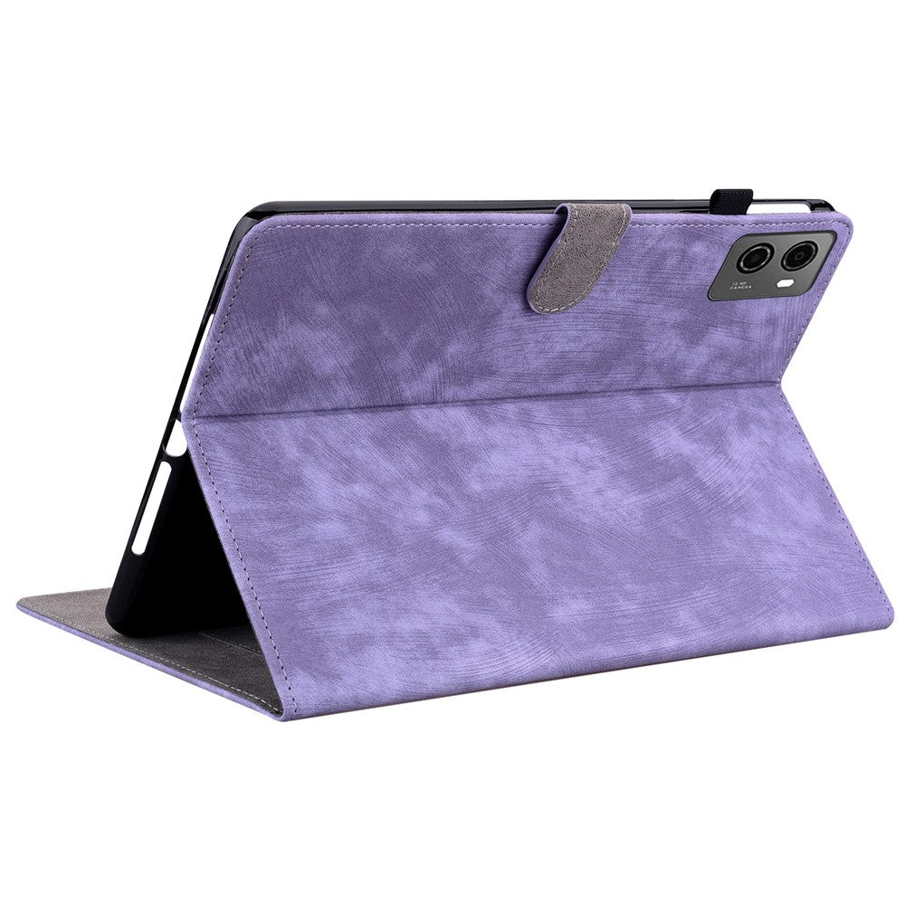 For Lenovo Legion Y700 (2023) / Tab Gen 2 Cover Imprinted Stand PU Leather Card Holder Tablet Case - Purple