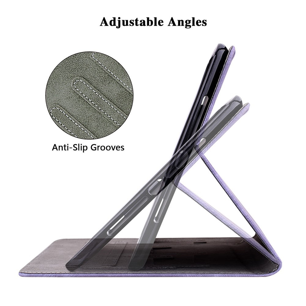 For Lenovo Legion Y700 (2023) / Tab Gen 2 Cover Imprinted Stand PU Leather Card Holder Tablet Case - Purple