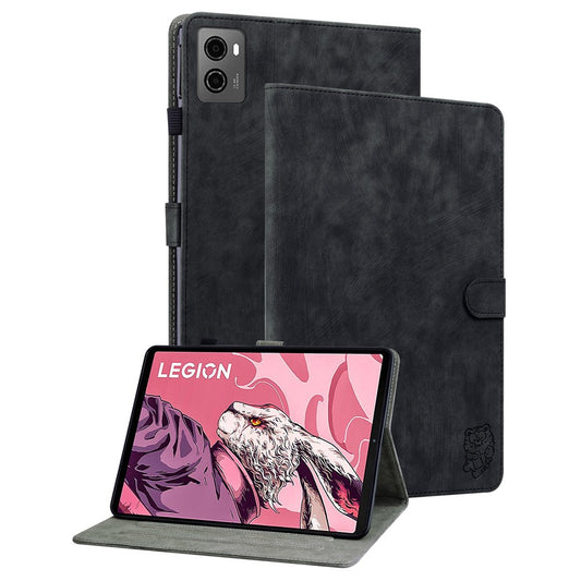 For Lenovo Legion Y700 (2023) / Tab Gen 2 Cover Imprinted Stand PU Leather Card Holder Tablet Case - Black