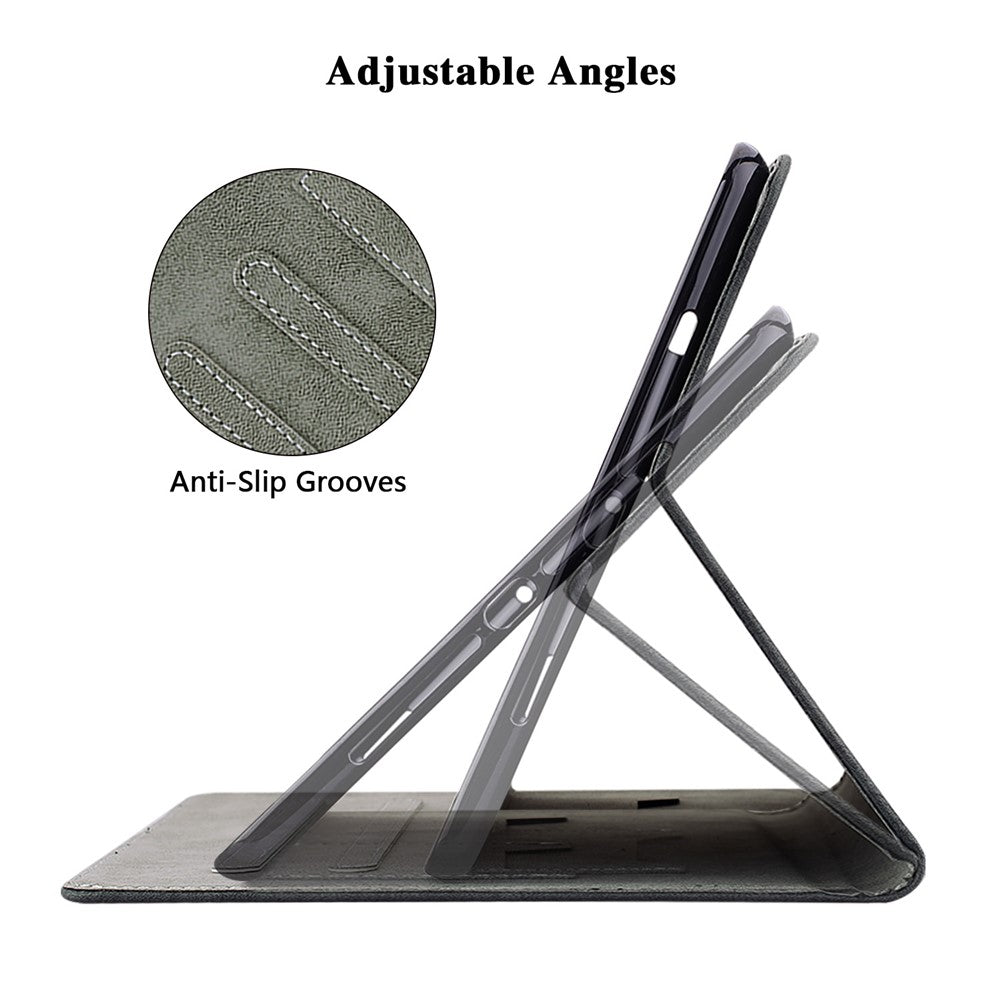 For Lenovo Tab M10 5G Anti-drop Case Imprinted PU Leather Card Holder Tablet Cover - Black