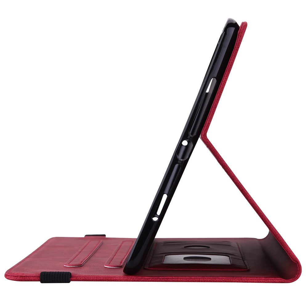 For Lenovo Tab M10 5G PU Leather Case Stand Card Holder Imprinted Tablet Cover - Red