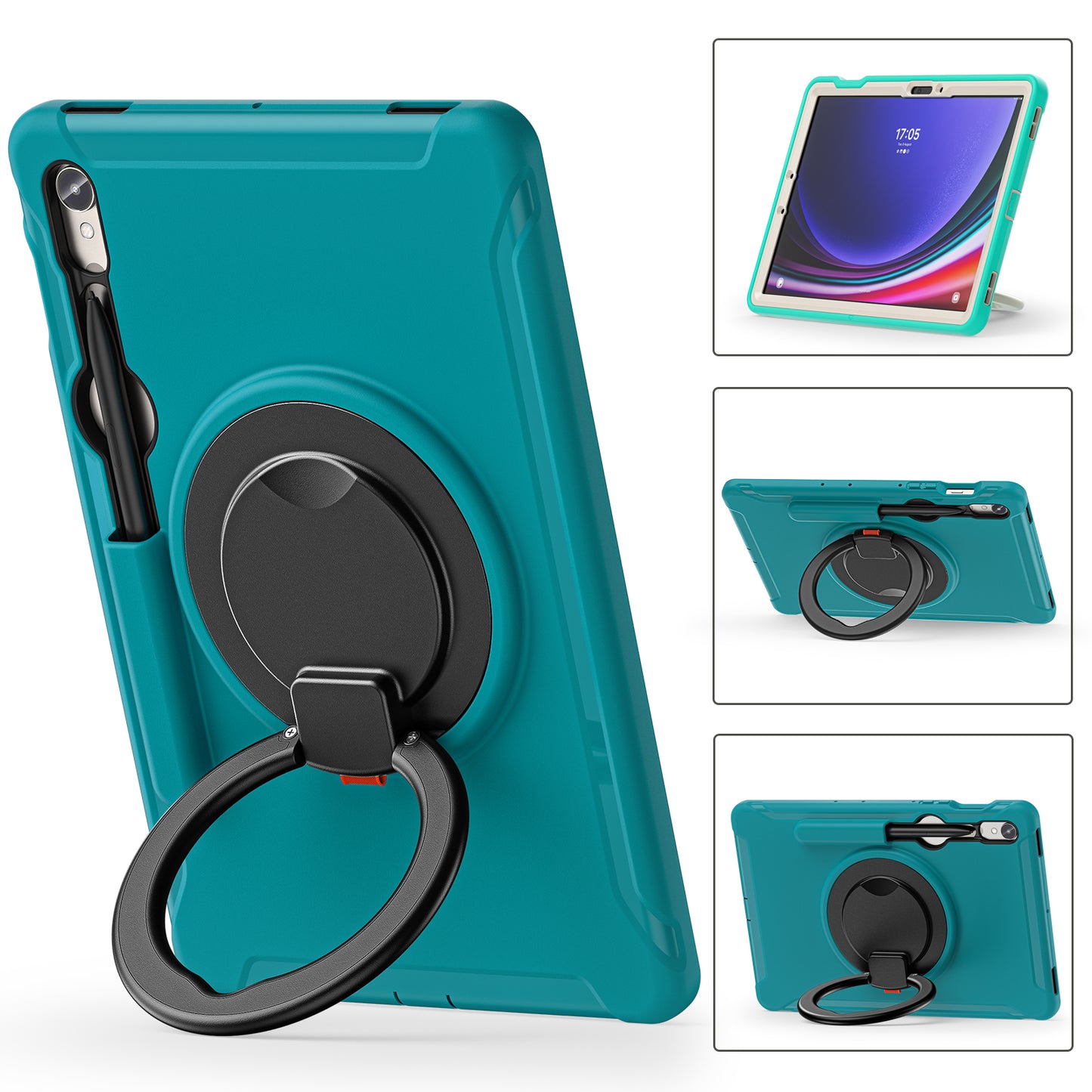 For Samsung Galaxy Tab S9 FE / S7 T870 / S8 X700 / S9 X710 Case Kickstand Tablet Cover with Pen Slot - Blue