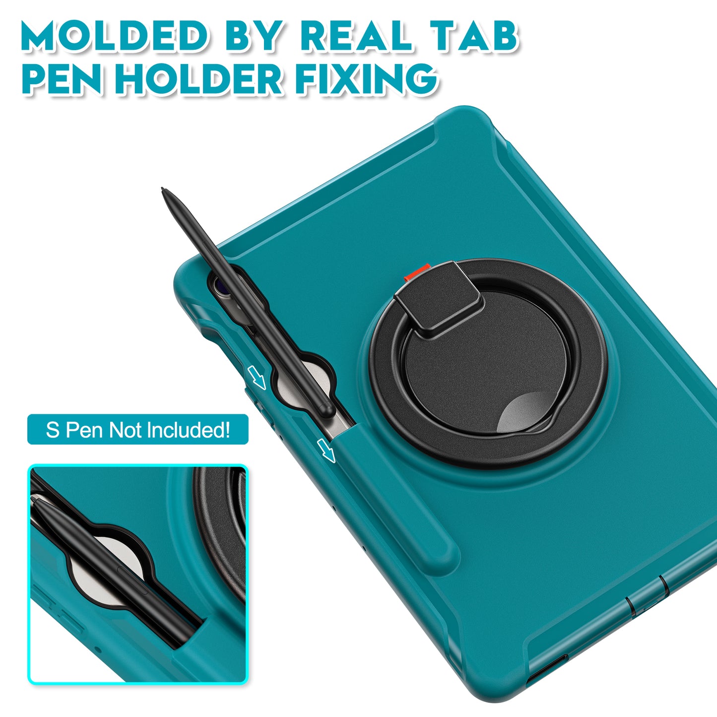 For Samsung Galaxy Tab S9 FE / S7 T870 / S8 X700 / S9 X710 Case Kickstand Tablet Cover with Pen Slot - Blue