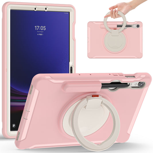 For Samsung Galaxy Tab S9 FE / S7 T870 / S8 X700 / S9 X710 Case Kickstand Tablet Cover with Pen Slot - Cherry Blossoms Pink