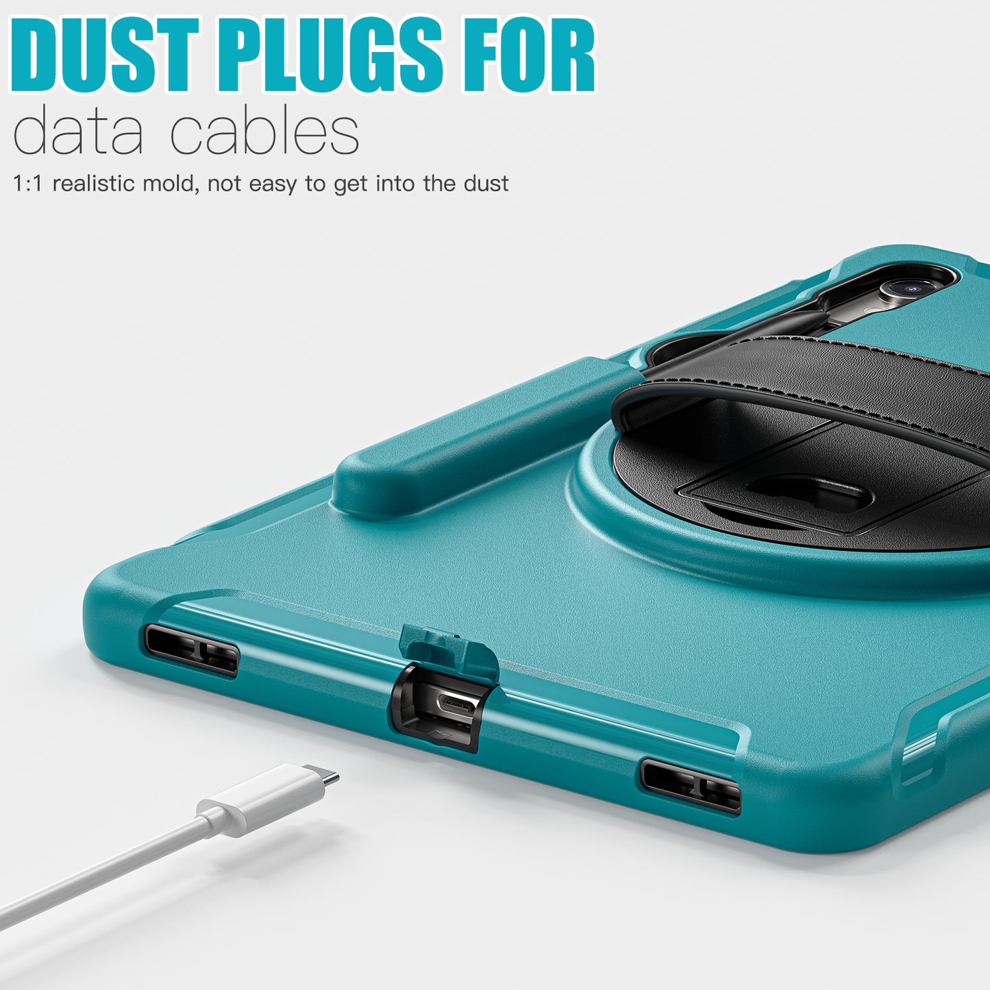 For Samsung Galaxy Tab S9 FE / S7 T870 / S8 X700 / S9 X710 Case PC+TPU Kickstand Tablet Cover with Pen Slot - Blue