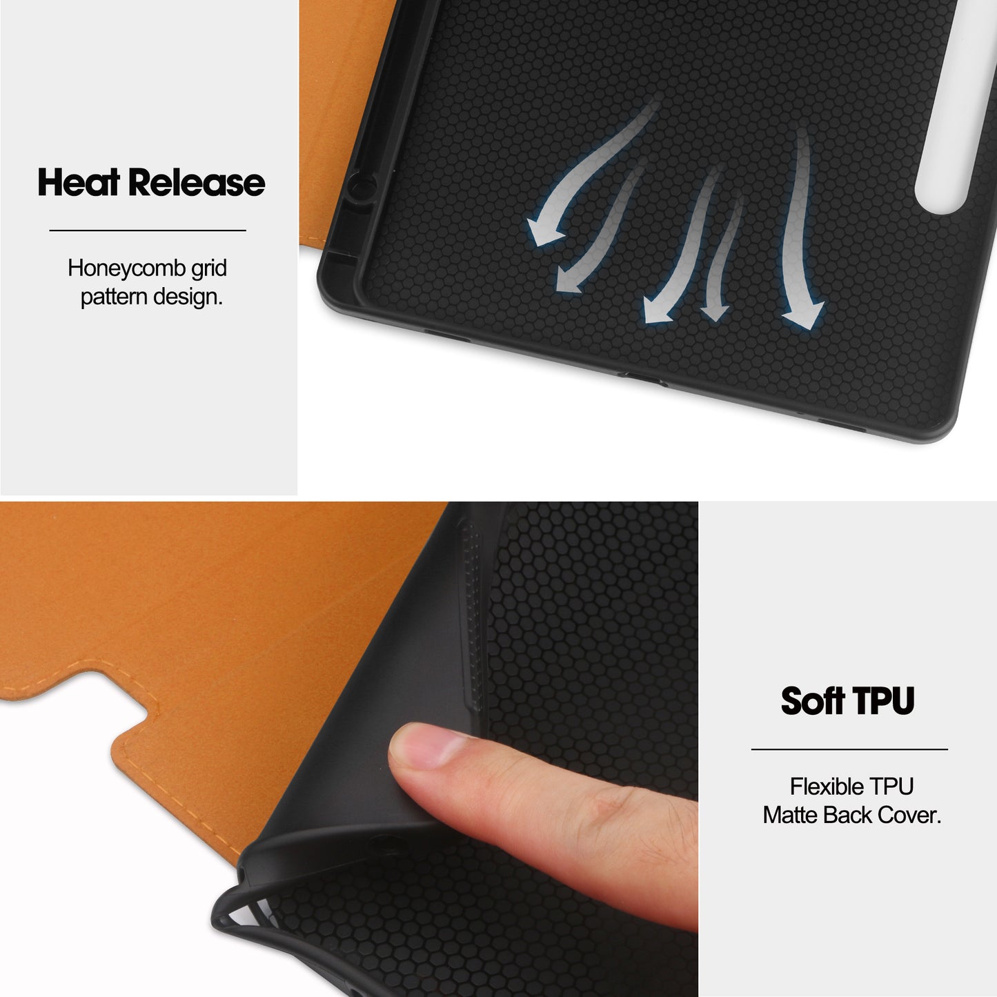 For Samsung Galaxy Tab S9 FE Leather Business Folio Cover Smart Tablet Case with Card Holder - Brown