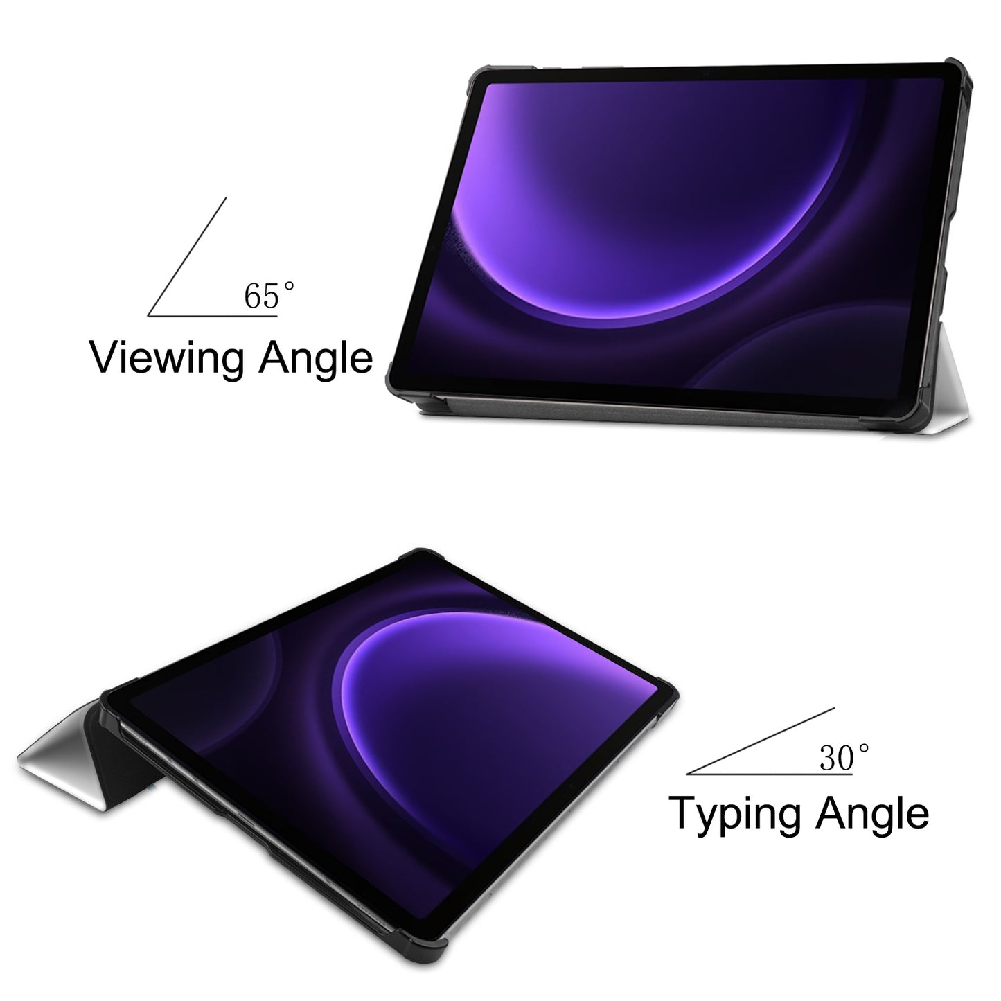 For Samsung Galaxy Tab S9 FE Case Pattern Printing Trifold Stand Tablet Cover - Cat