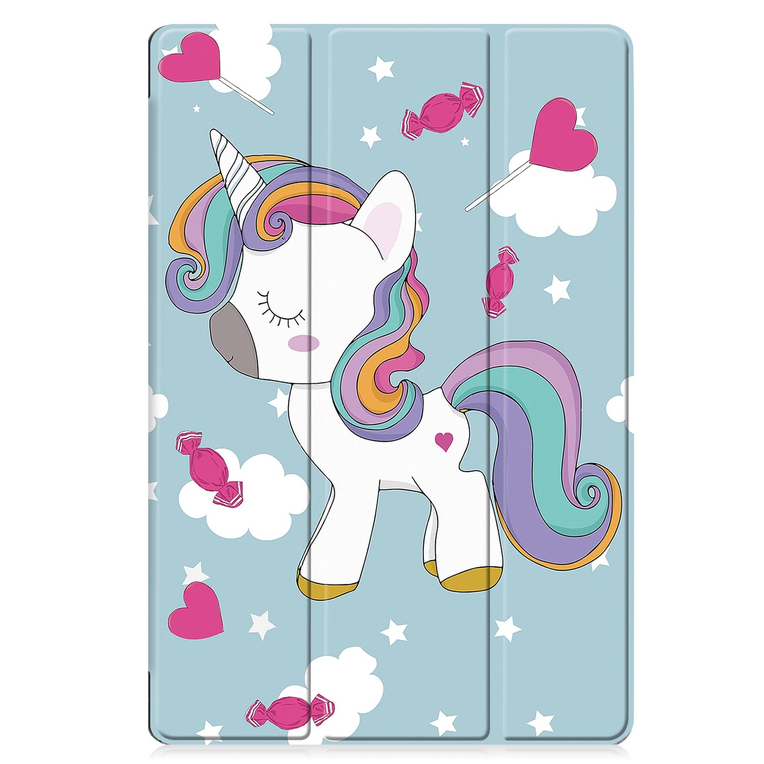 For Samsung Galaxy Tab S9 FE Case Pattern Printing Trifold Stand Tablet Cover - Horse