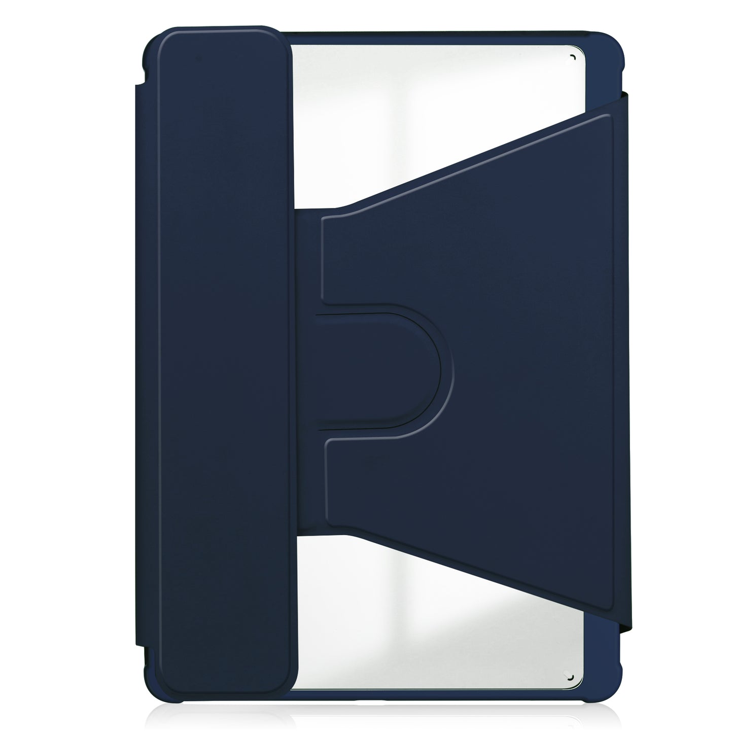 For Samsung Galaxy Tab S9 FE Case Leather+Acrylic Rotary Stand Cover with Bluetooth Keyboard - Dark Blue