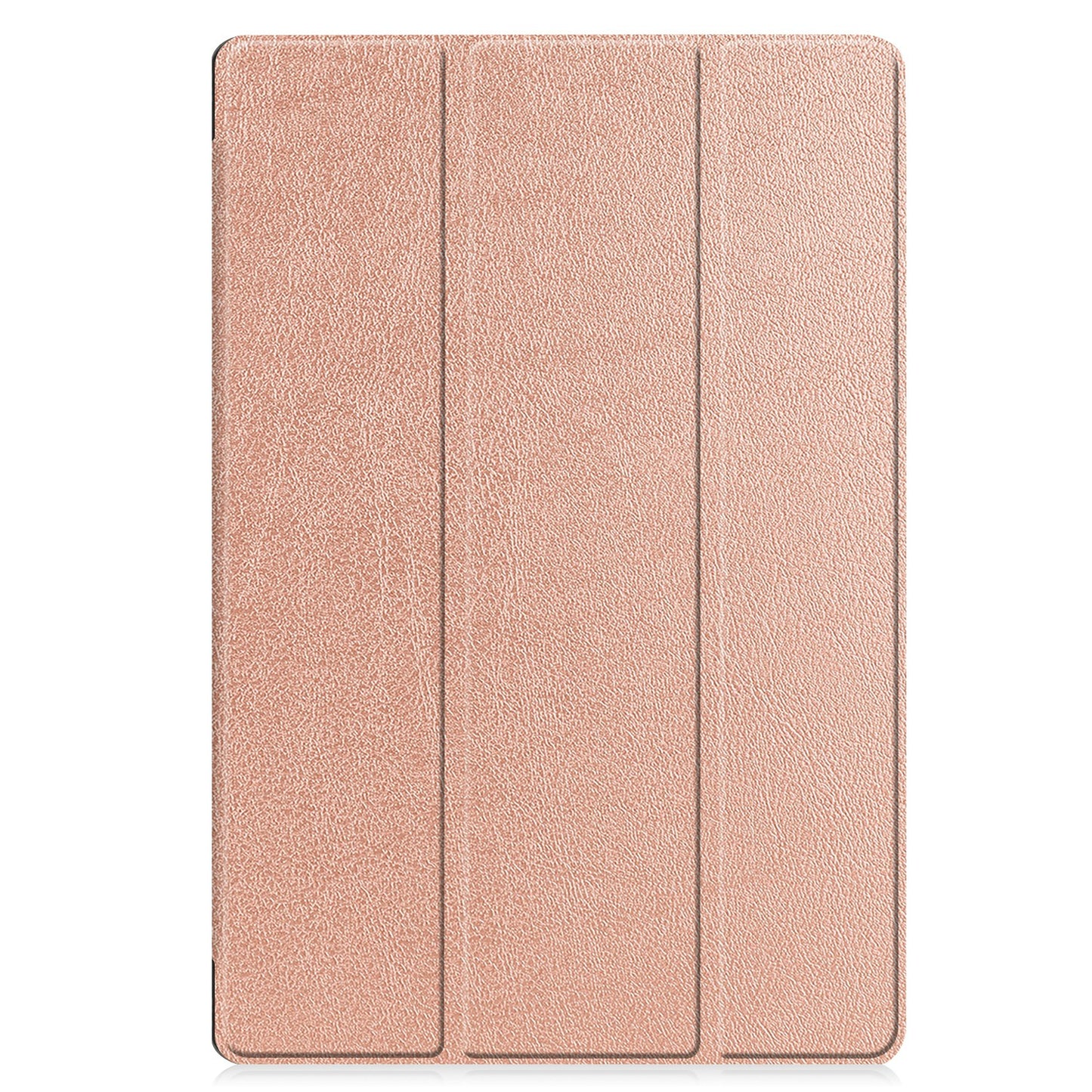For Samsung Galaxy Tab S9 FE+ Leather Case Tablet Cover with Tri-fold Stand - Rose Gold