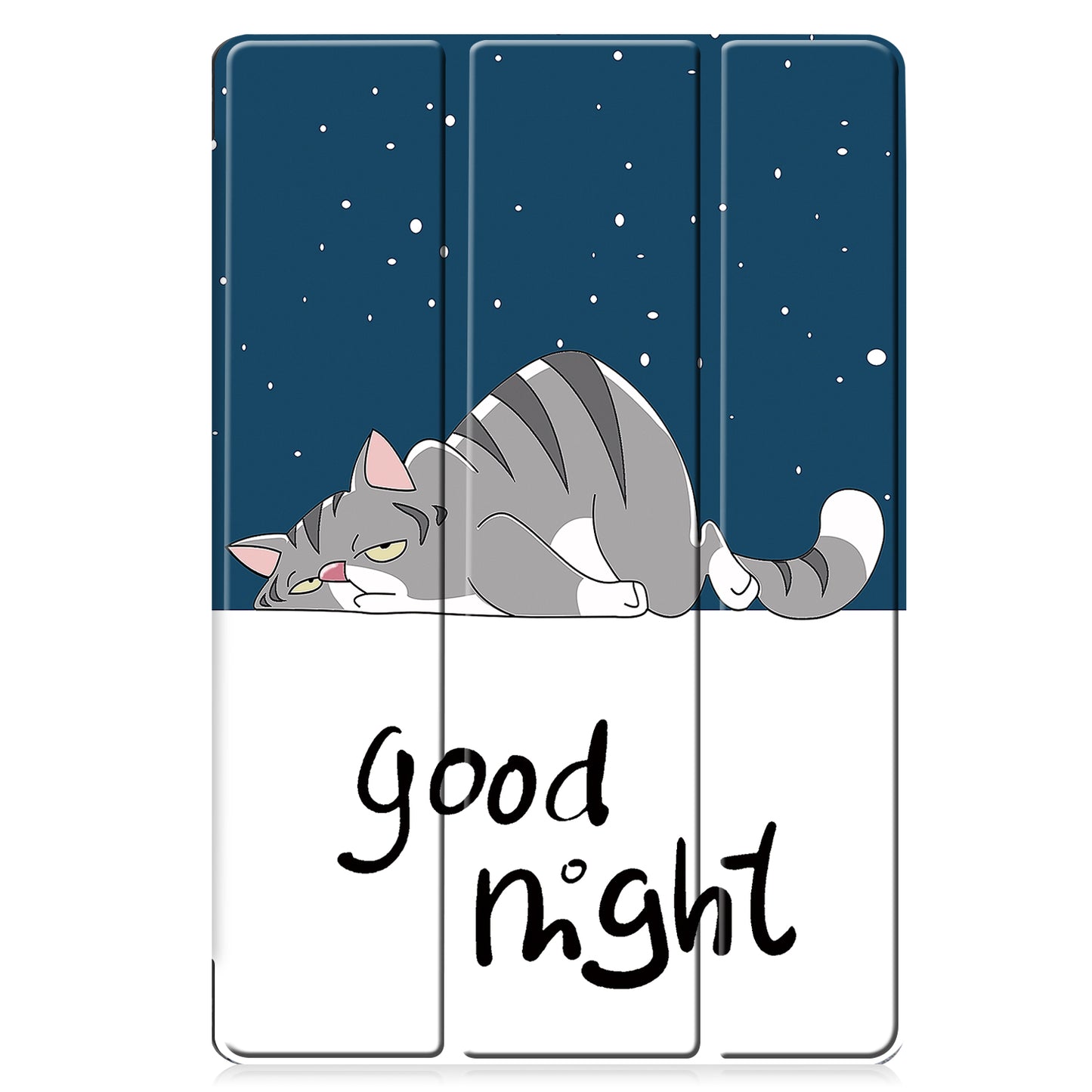 For Samsung Galaxy Tab S9 FE+ Case Tri-fold Stand PU Leather Tablet Cover - Cat