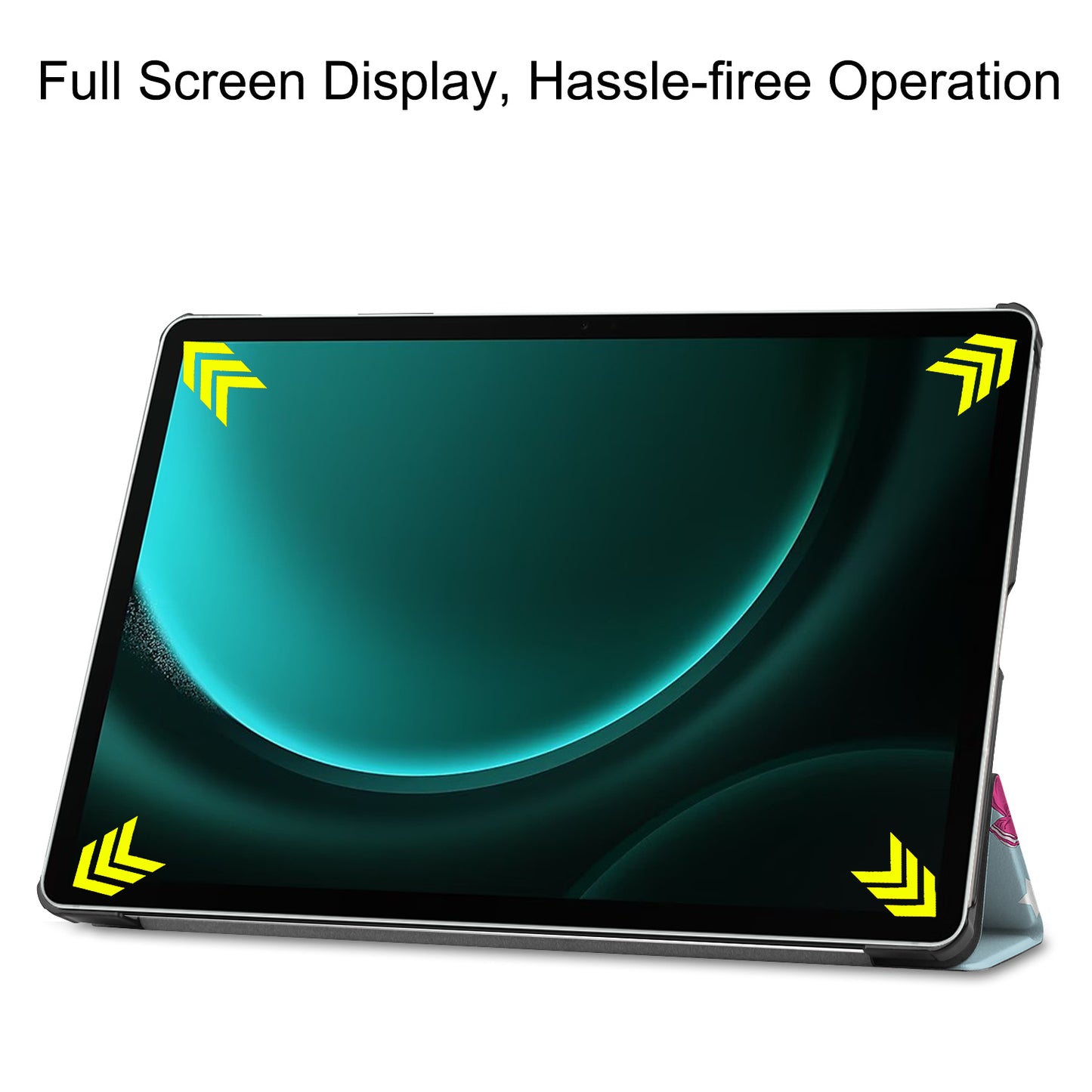 For Samsung Galaxy Tab S9 FE+ Case Tri-fold Stand PU Leather Tablet Cover - Horse