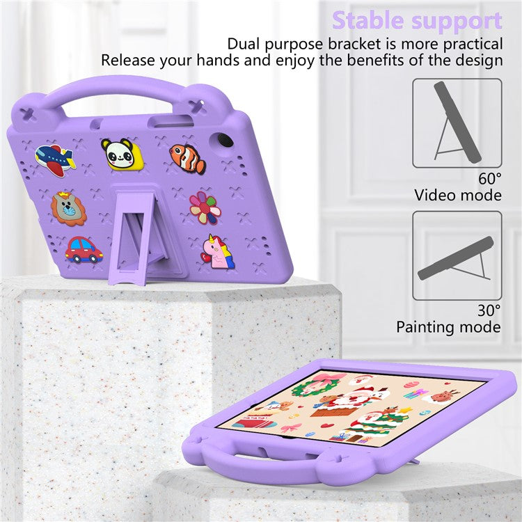 For Samsung Galaxy Tab A9+ Case EVA Protective Tablet Cover Kids Friendly Grip Handle Kickstand Case - Purple