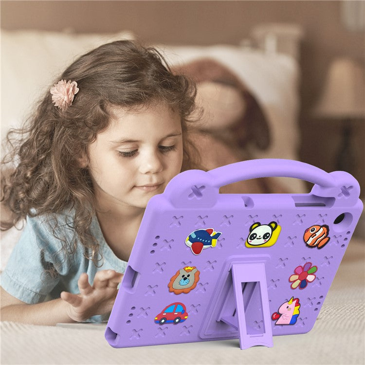 For Samsung Galaxy Tab A9+ Case EVA Protective Tablet Cover Kids Friendly Grip Handle Kickstand Case - Purple